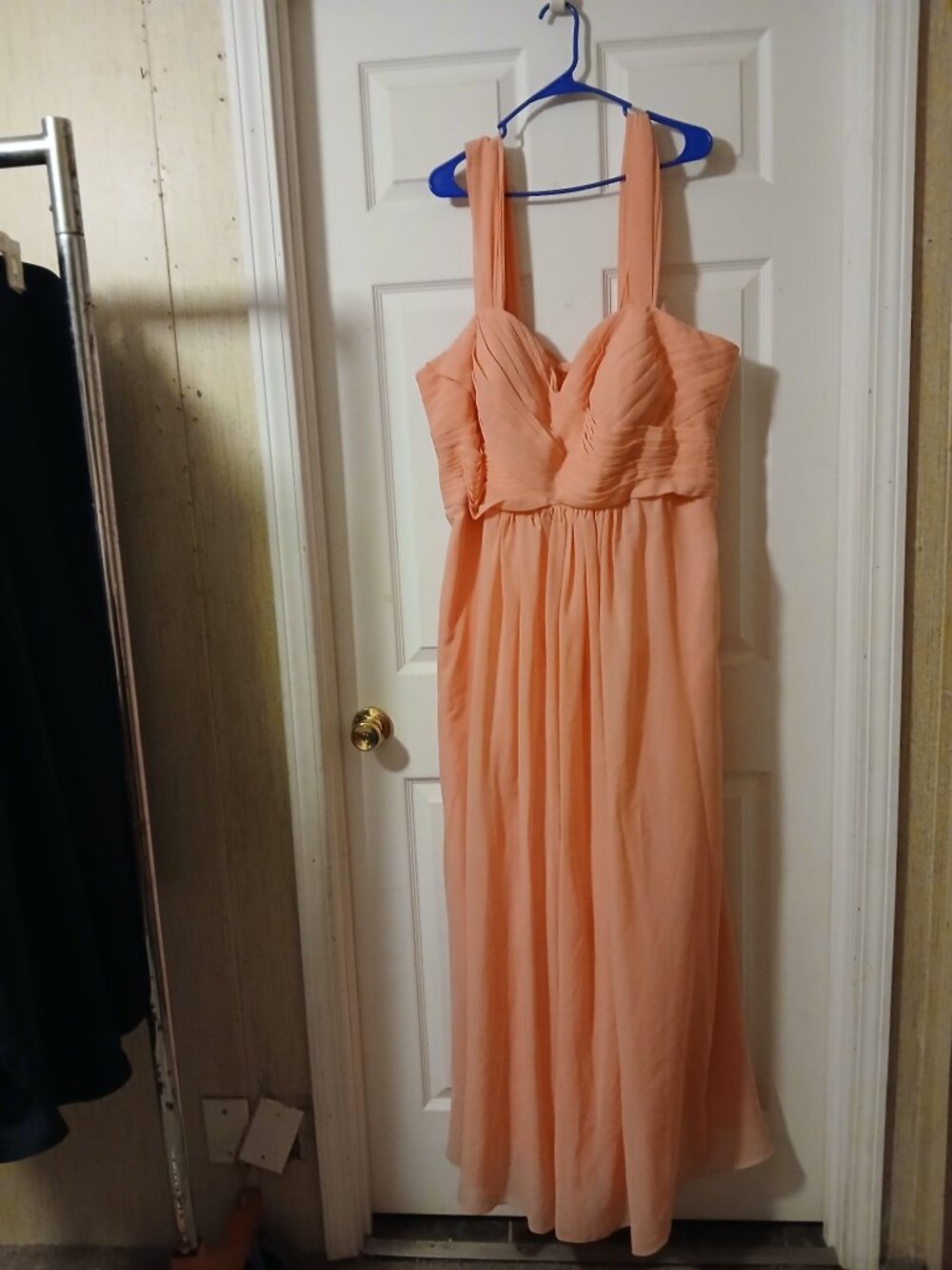 Peach Chiffon Maxi Dress